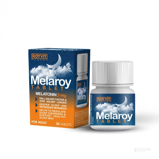 MelaRoy Melatonin Sleep Tablets, Non-Habit Forming, for a Better Sleep, 100% Drug-Free, 30 Tablets