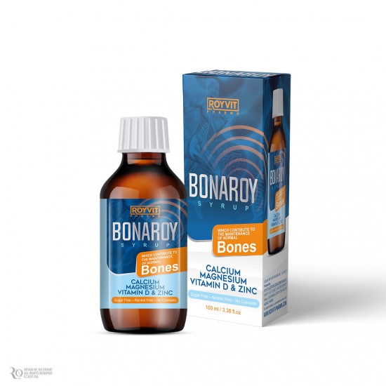 BonaRoy Bone and Joint Support Syrup: Enhanced Bone Strength and Joint Flexibility with Calcium, Magnesium, Vitamin D3, and Zinc, 100 ml