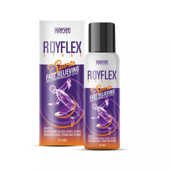 ROYFLEX Fast Relief Spray, Sports Pain Relief, Quick-Acting Muscle and Joint Pain Solution, 75 ml