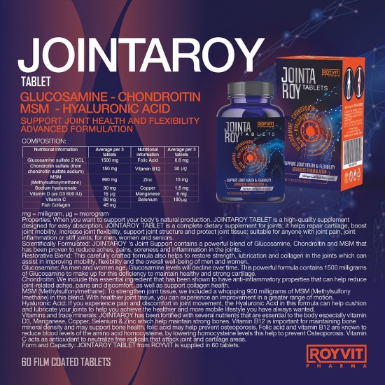 Joint Strength with JOINTAROY: Natural Repair and Relief with Glucosamine and Chondroitin, 60 Tablets