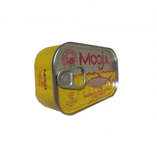 Mooja Sardine in Vegetable Oil and Chili, Delicious, Omega-3 Rich, High-Protein and Packed with Health Benefits, 5×125gr