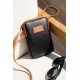 Leather Phone Holder with Adjustable Shoulder Strap, Shoulder Bag and Handbag, Stylish and Versatile, Black Color