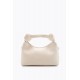 Women's Leather Shoulder Bag with Knot Detail, Stylish, Trendy and Elegant Handbag for Versatile Use, Cream Color