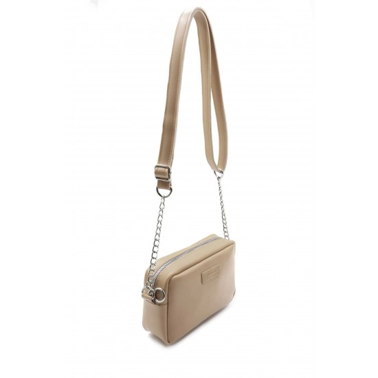 Women's Mink Shoulder Bag, Luxury Leather Crossbody with Adjustable Strap, Versatile Bag and Exquisite Design, Cream Color