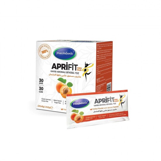 Aprifit Form Plus Herbal Powder with Apricot Flavor, 30 Sachets x 8 gr for Effective Weight Loss, Metabolism Boost, 30 Day Program