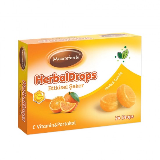 Herbal Drops, Immunity-Boosting Vitamin C Herbal Sugar Snack, Citrus-Infused Delight, 24 Herbal Candey