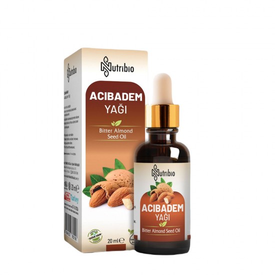 Bitter Almond Seed Oil, Cold-Pressed, Enhances Skin Freshness, Treats Acne, Strengthens Hair, Relaxes Muscles, 20 ml