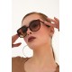 Eleta Sunglasses for Women, UV 400 Protection, Lightweight Design, Gradient Lenses, Chic Oval Frame, Brown Color