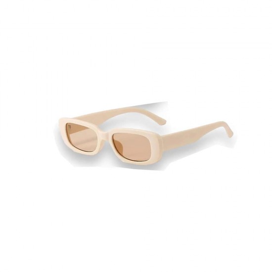 Turkish Unisex Sunglasses, Timeless Beige Rectangular Design, Fashionable and Durable with UV Protection