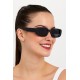 Modalucci Women’s Sunglasses, Sleek Black Eyewear with Polarized UV Protection, Black Lenses