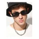 Unisex Sunglasses, Elegant Black Rectangular Frame with Superior UV Protection