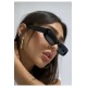 Unisex Sunglasses, Elegant Black Rectangular Frame with Superior UV Protection