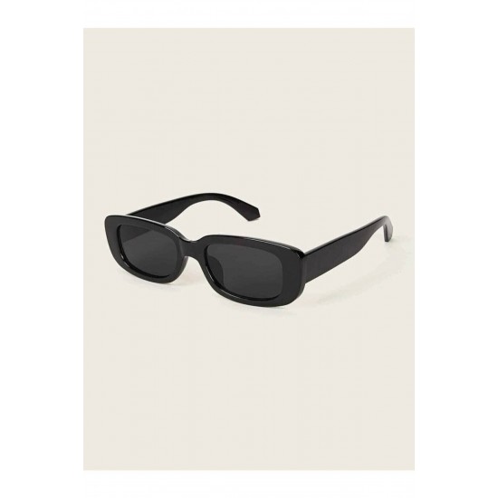 Unisex Sunglasses, Elegant Black Rectangular Frame with Superior UV Protection