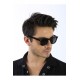 Turkish sunglasses for Unisex, Lightweight Matte Black Rectangular Frames with UV400 Protection