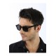 Turkish sunglasses for Unisex, Lightweight Matte Black Rectangular Frames with UV400 Protection